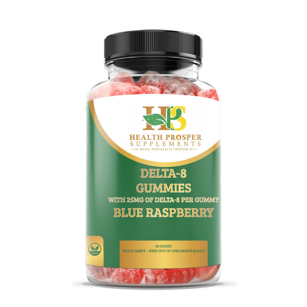 D8 Gummies With 25mg Delta-8 (Blue Raspberry) – Health Prosper Supplements